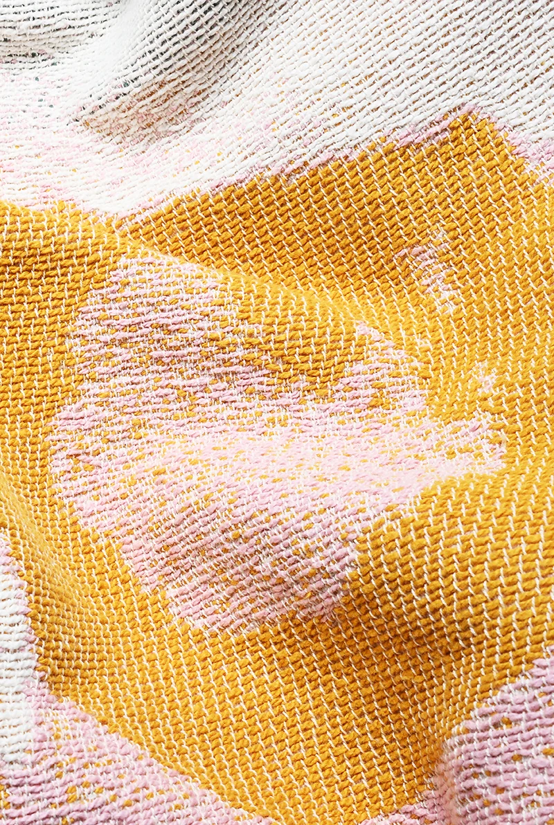 Cotton Beach Towel / Mini Blanket “Sunny side up” by Lea Krebs