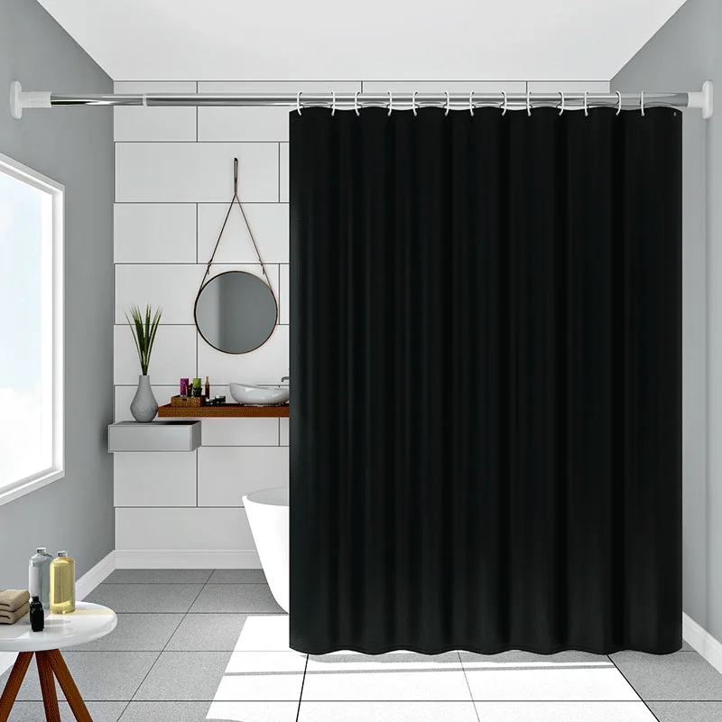 AquaShield Schwarzer Duschvorhang – Wasserdicht, stilvoll und umweltfreundlich – Reines schwarzes Design