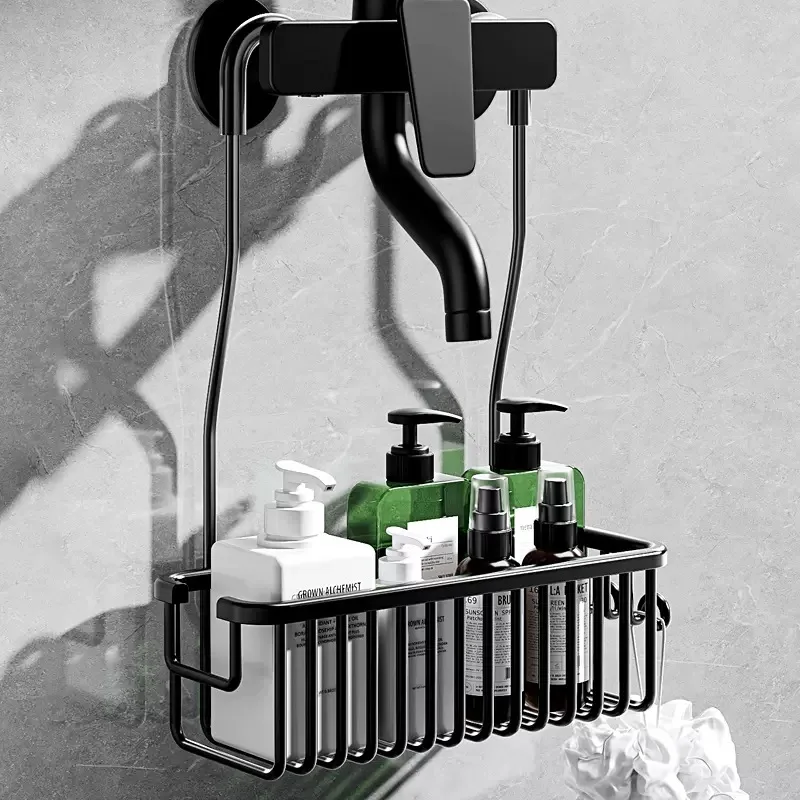 AluGrip Duschablage ohne Bohren – Abnehmbarer Badekorb aus Aluminium – Wandmontage & Edelstahl