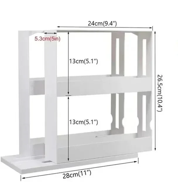 TurnEasy 2-stufiges drehbares Gewürzregal – Multifunktionales Organizer-Regal für Küche und Bad