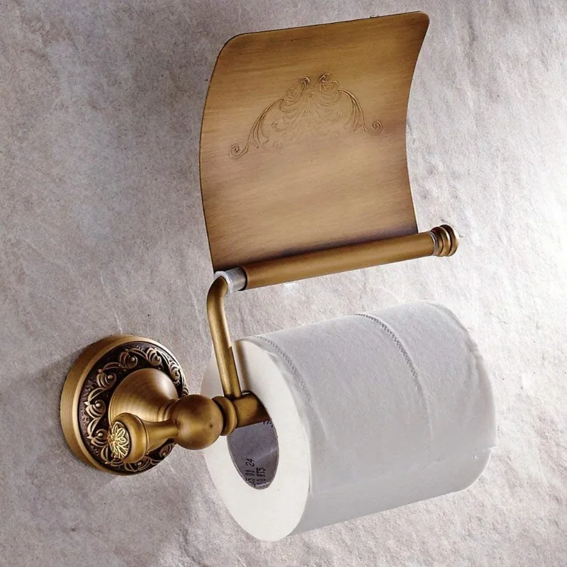 RetroRoll Schwarzer Toilettenpapierhalter im Antik-Look – Schmiedeeisenoptik mit kunstvoller Gravur