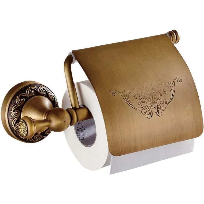 RetroRoll Schwarzer Toilettenpapierhalter im Antik-Look – Schmiedeeisenoptik mit kunstvoller Gravur
