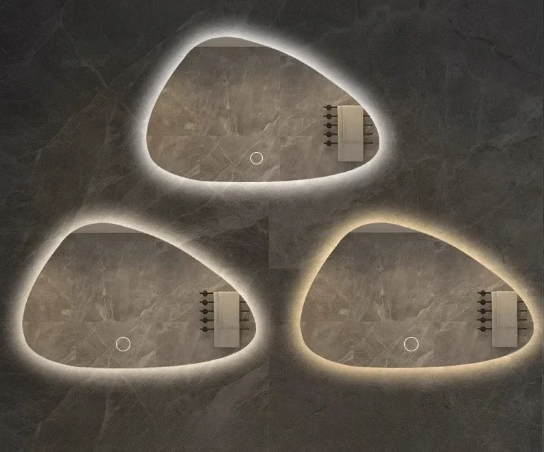 NordiLux Design Badezimmerspiegel – Smarter LED-Wandspiegel mit unregelmäßiger Form und Aluminiumrahmen