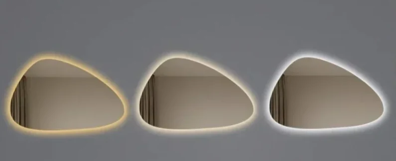 NordiLux Design Badezimmerspiegel – Smarter LED-Wandspiegel mit unregelmäßiger Form und Aluminiumrahmen