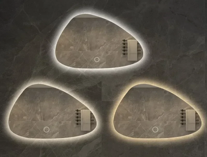 NordiLux Design Badezimmerspiegel – Smarter LED-Wandspiegel mit unregelmäßiger Form und Aluminiumrahmen