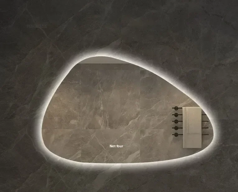 NordiLux Design Badezimmerspiegel – Smarter LED-Wandspiegel mit unregelmäßiger Form und Aluminiumrahmen