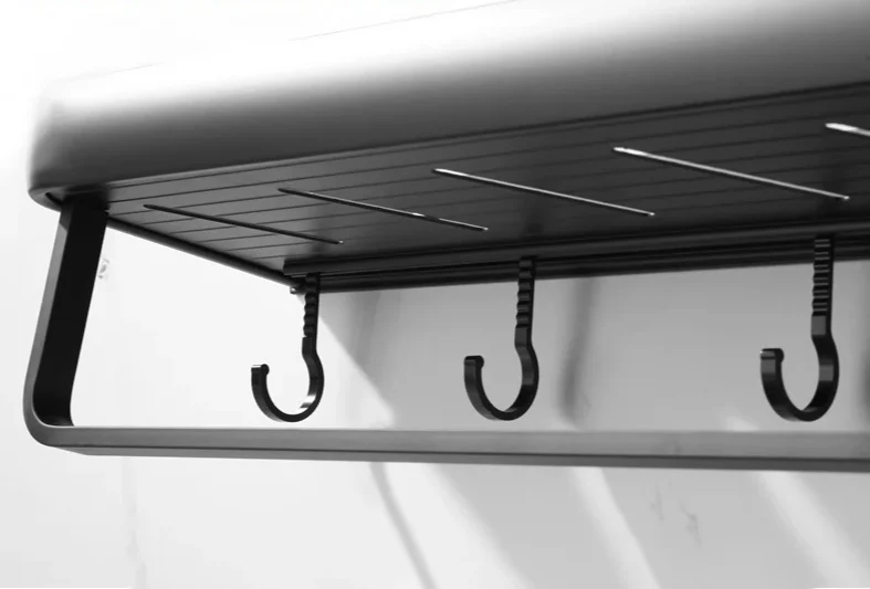 ALUMAX – Schwarzes Aluminium-Eckregal ohne Bohren