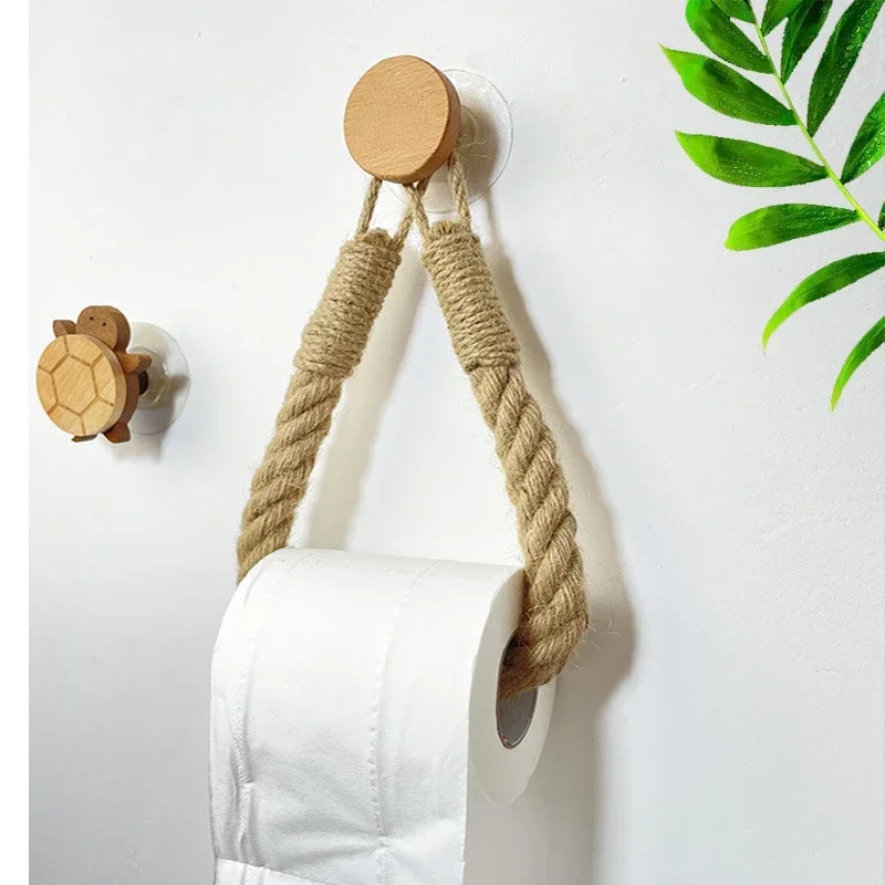 HangEasy Nagelfreier Handtuchhalter und Toilettenpapierhalter aus Seil