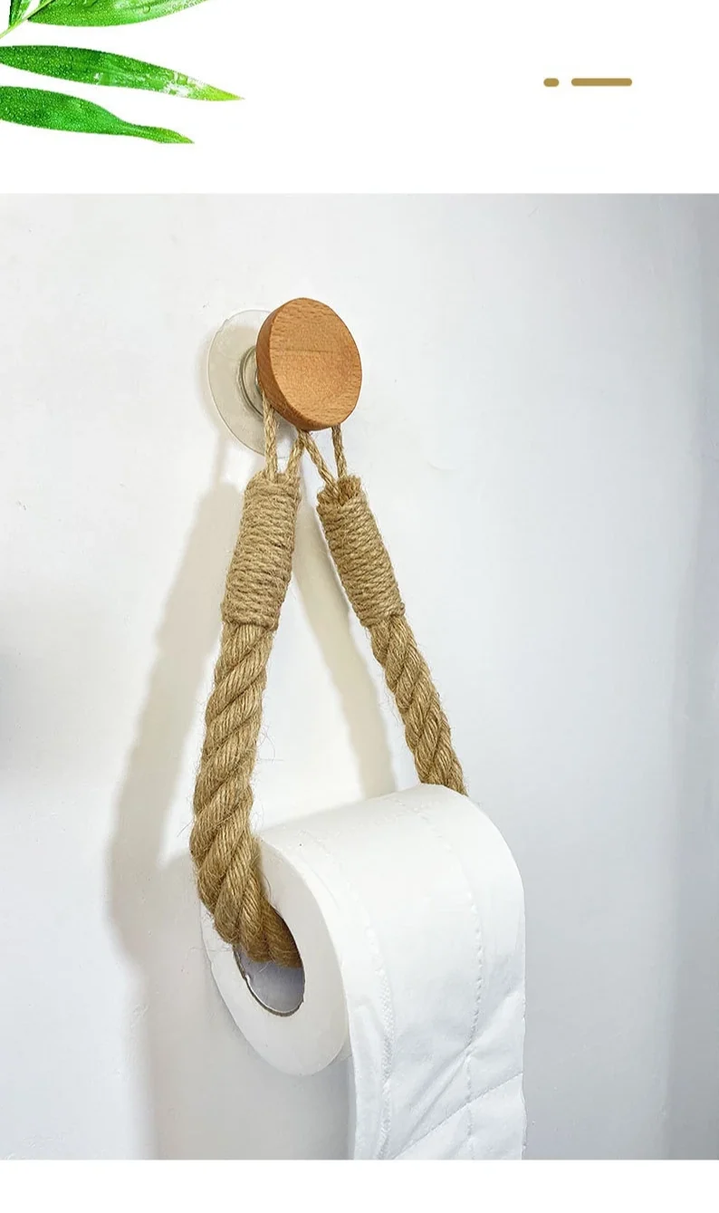 HangEasy Nagelfreier Handtuchhalter und Toilettenpapierhalter aus Seil