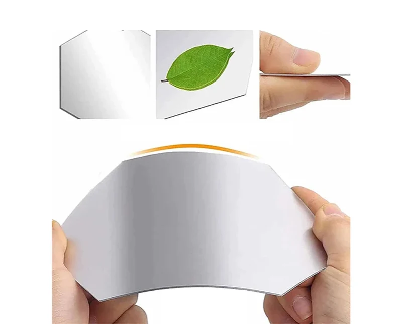 HexaShine – 45-teiliges sechseciges Spiegel-Wandaufkleber-Set