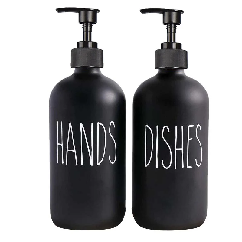 SoapElegance 500 ml schwarzes Seifenspender-Set