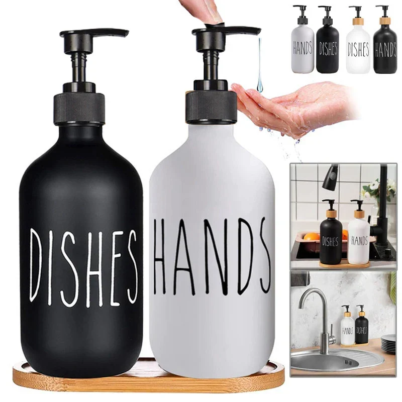 SoapElegance 500 ml schwarzes Seifenspender-Set