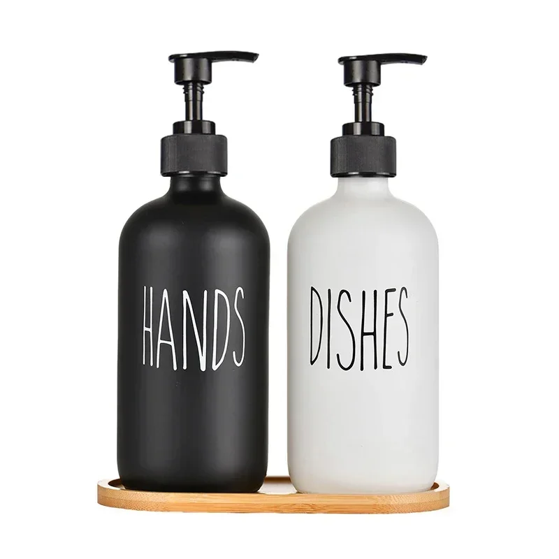 SoapElegance 500 ml schwarzes Seifenspender-Set