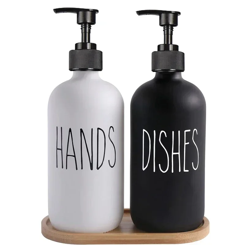SoapElegance 500 ml schwarzes Seifenspender-Set