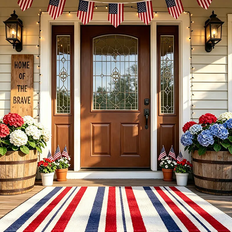 Patriotischer Americana-Streifen-Outdoor-Teppich