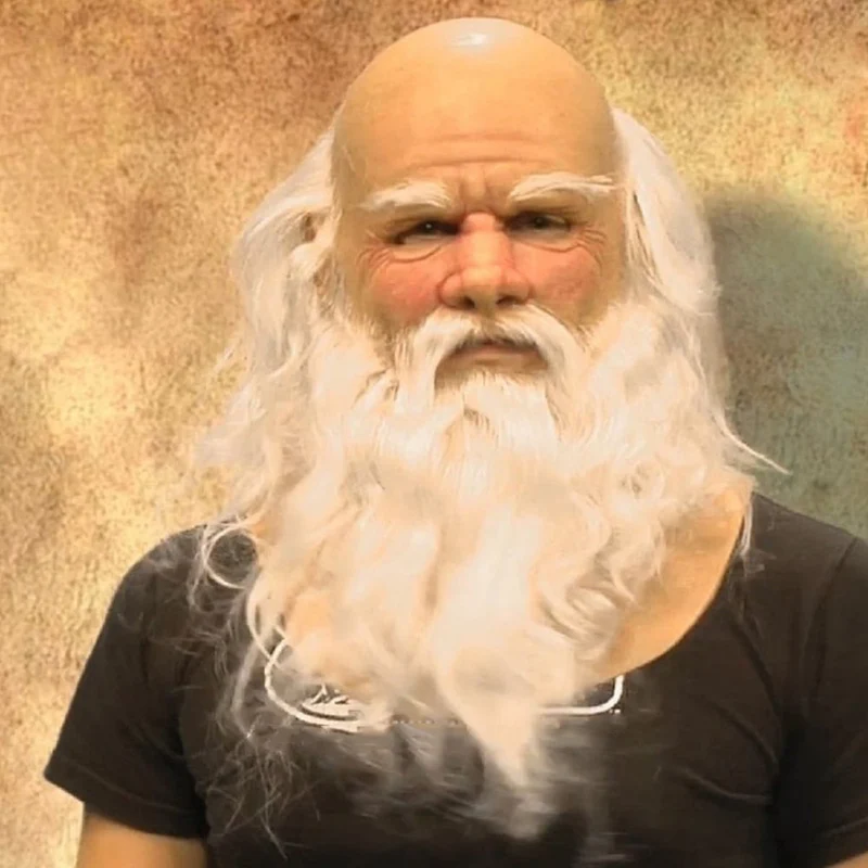 Realistisk Gammel Mann Maske – Halloween og Cosplay Lateks Maske med Bevegelig Mun | Luvikno