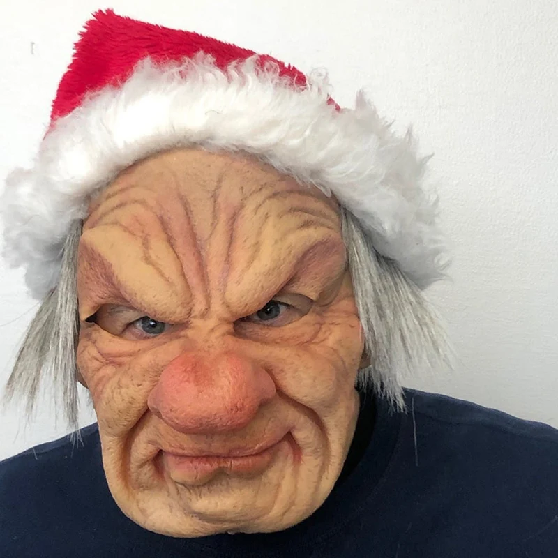 Realistisk Gammel Mann Maske – Halloween og Cosplay Lateks Maske med Bevegelig Mun | Luvikno