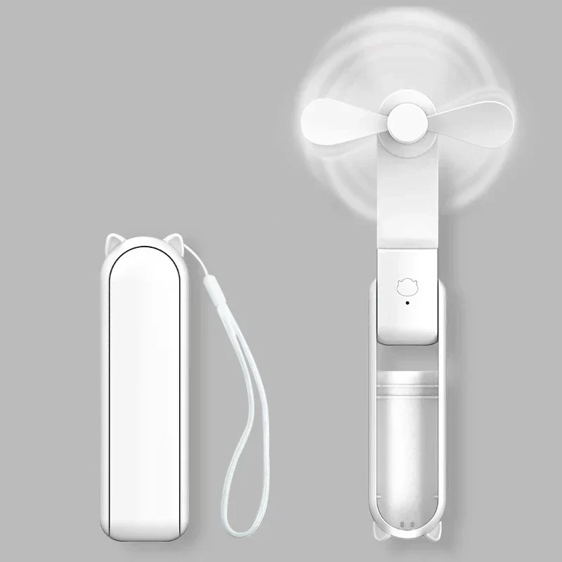 Sammenleggbart Mini-Håndvifte med Powerbank og Håndleddsbånd – FrisMee 2-i-1 | Luvikno