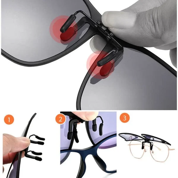 OogZeker Clip Solbriller – Lett Polarisert UV400 Clip-on for Brillebrukere | Luvikno
