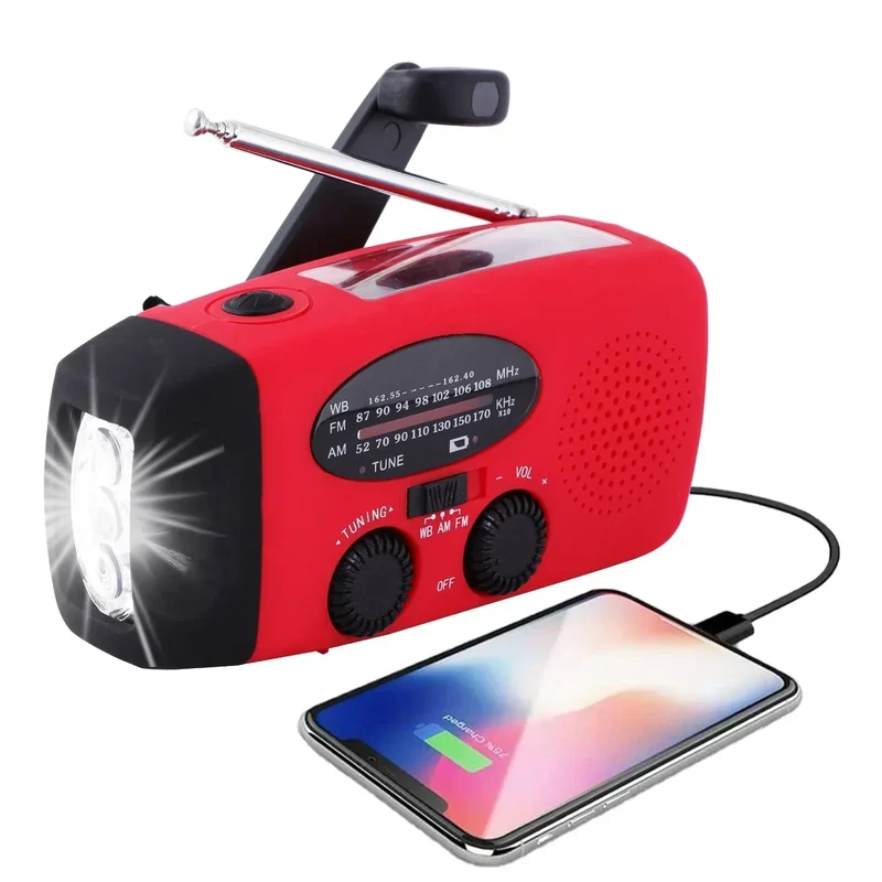 NoodRadio PowerSafe Mini – Kompakt nødradio med lommelykt og strømbank | Luvikno