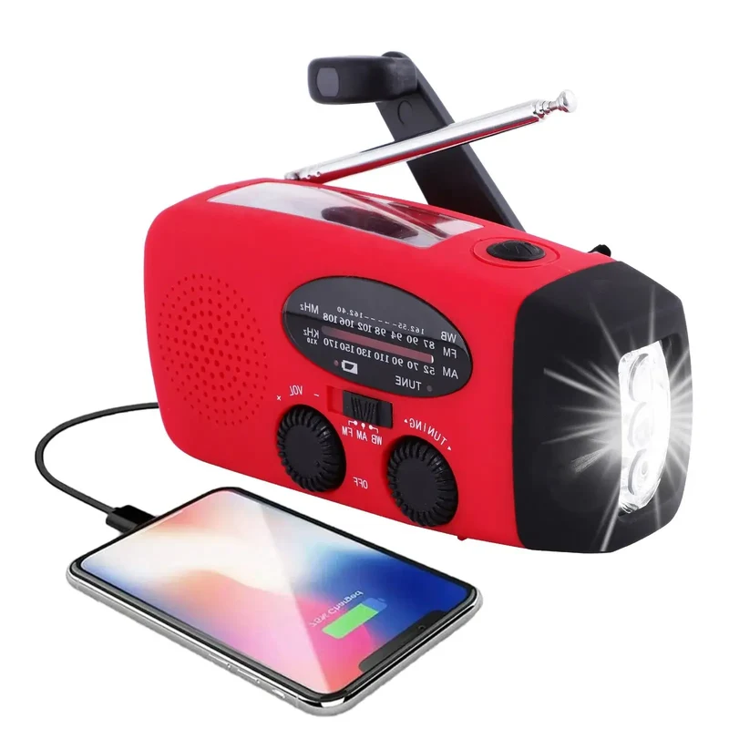 NoodRadio PowerSafe Mini – Kompakt nødradio med lommelykt og strømbank | Luvikno