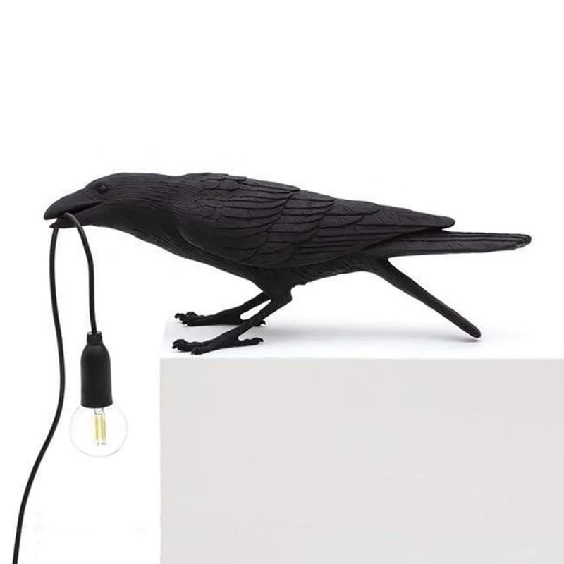 NachtRaaf Ambient Lampe – Dekorativ fuglelampe laget av harpiks for varmt lys | Luvikno