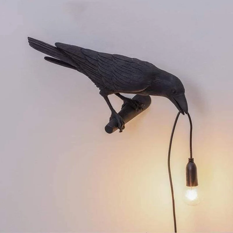 NachtRaaf Ambient Lampe – Dekorativ fuglelampe laget av harpiks for varmt lys | Luvikno