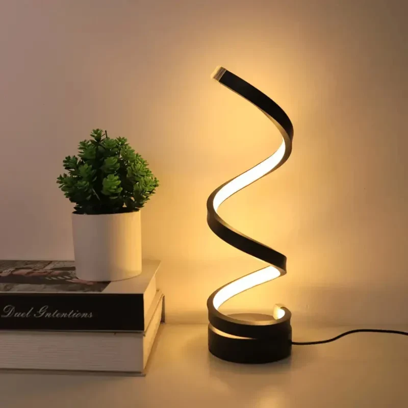 SpiralLight LED Bordlampe Med Dimbar Belysning og Berøringskontroll | Luvikno