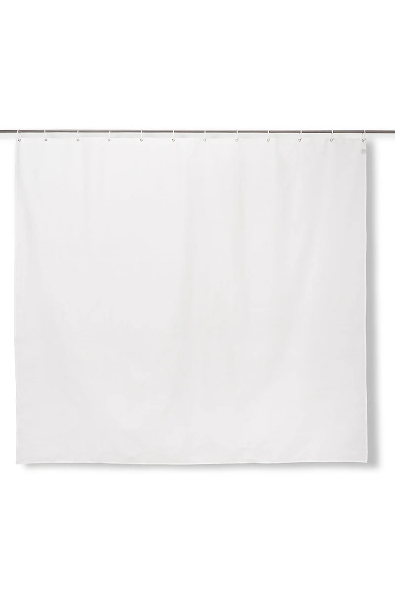 Panama Cotton Shower Curtain Plain White