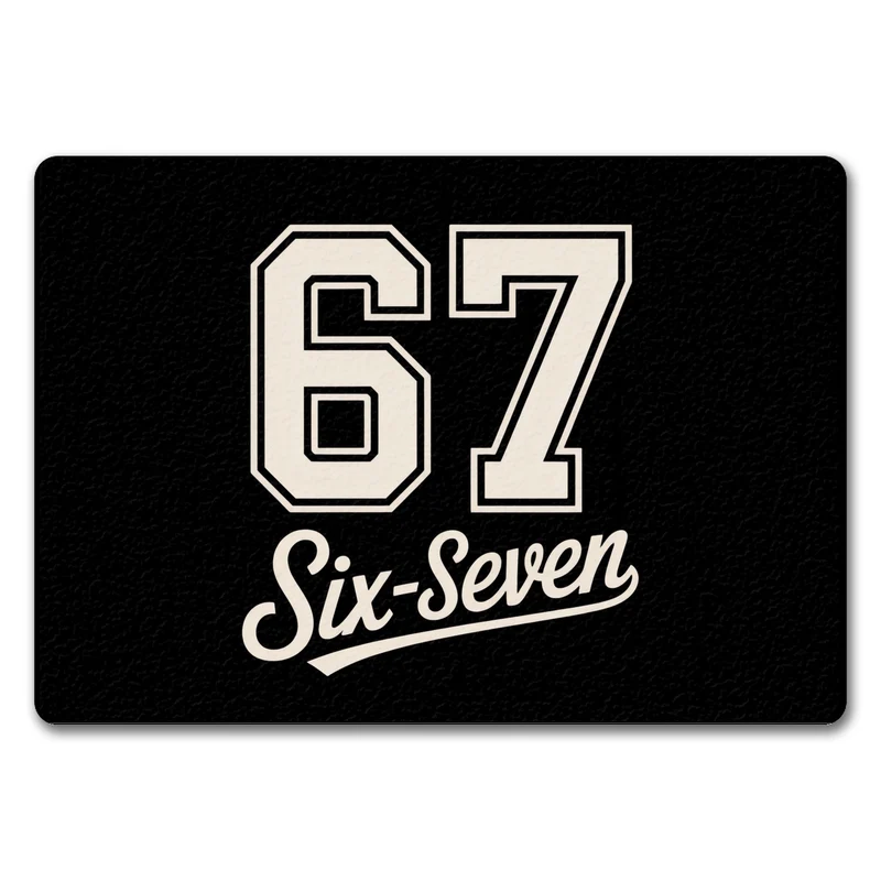 67 six-seven Meme Fußmatte in 35x50 cm ohne Rand für Social Media und Internetfans