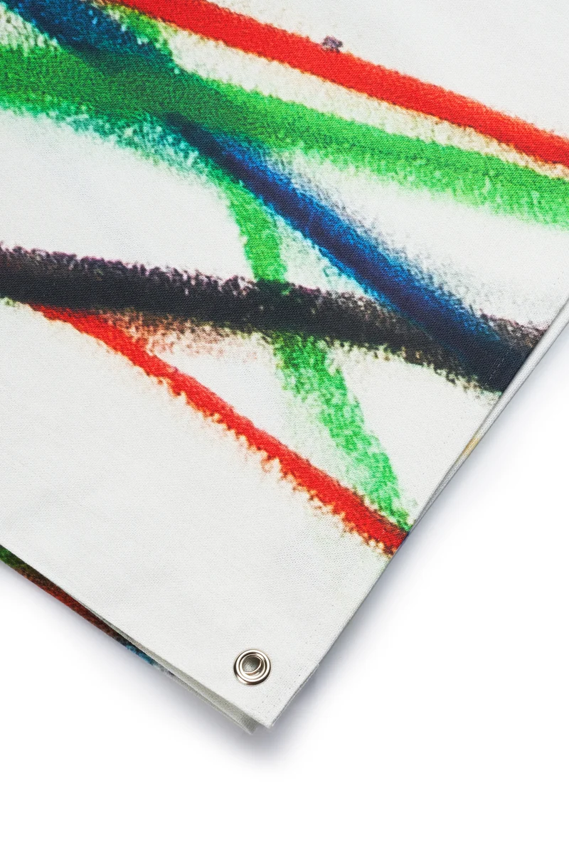 Artist Cotton Shower Curtain "Energy Lines" by Gregor Belibi Minya