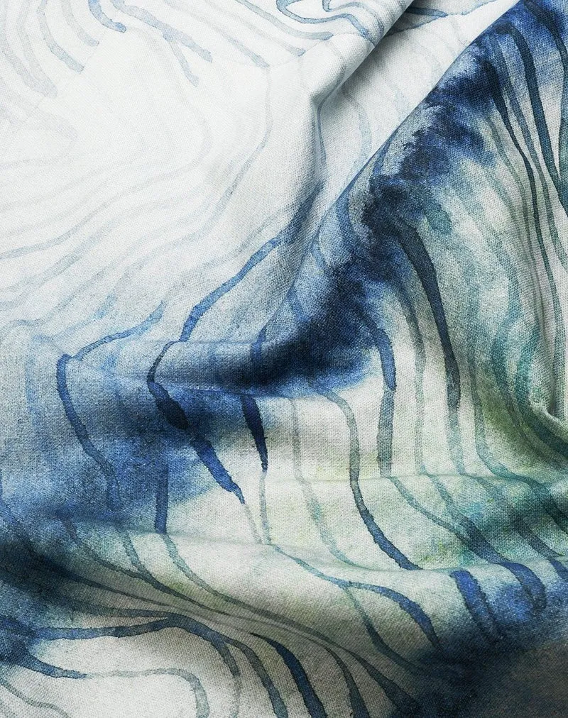 Artist Cotton Shower Curtain "Flowing" by Remo Mazzoni