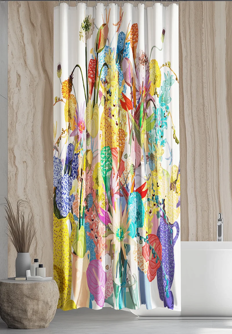 Artist Cotton Shower Curtain "Blossom" by Sophie Probst