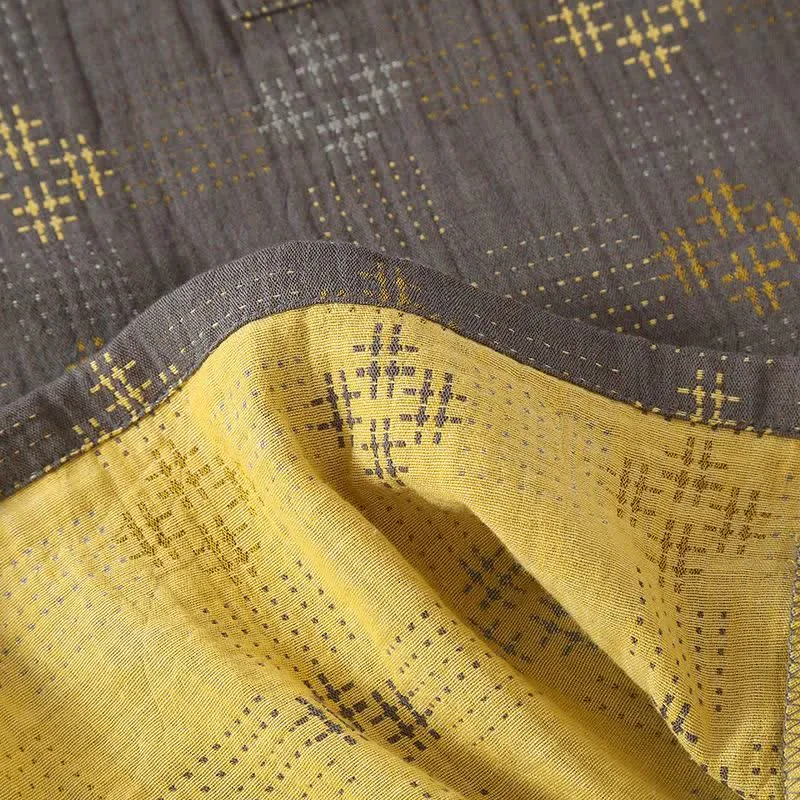 Unisex geometrischer Yukata-Bademantel aus Baumwolle