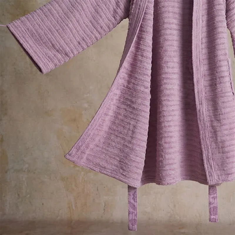 Kimono-Bademantel aus Baumwolle mit Waffelmuster