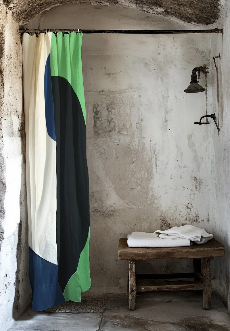 Artist Cotton Shower Curtain "June" by Karin Wunderlin