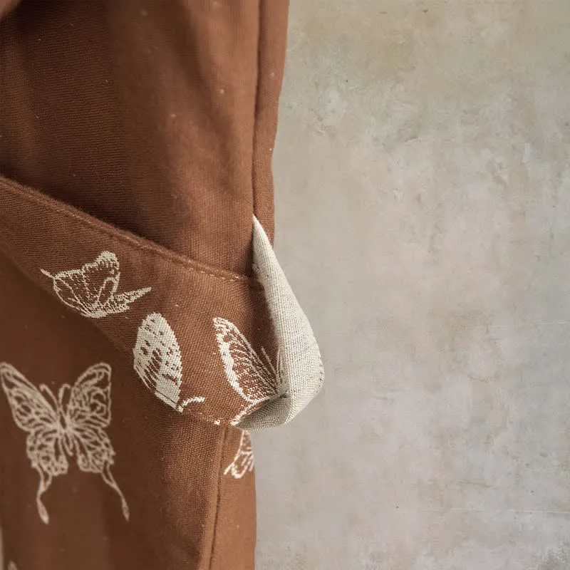Eleganter Kimono-Bademantel aus Baumwolle mit Schmetterlingsmotiv