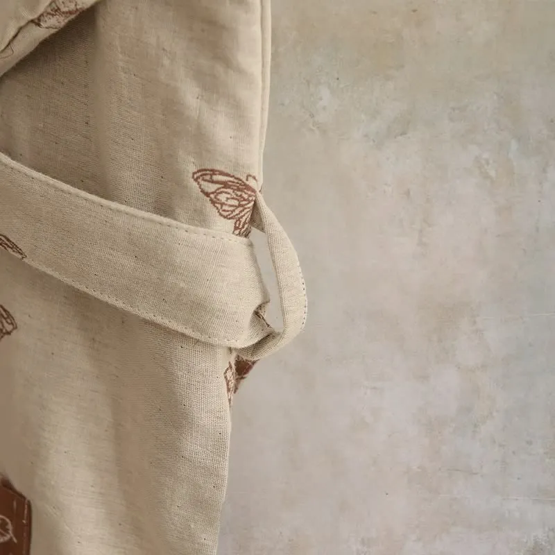 Eleganter Kimono-Bademantel aus Baumwolle mit Schmetterlingsmotiv