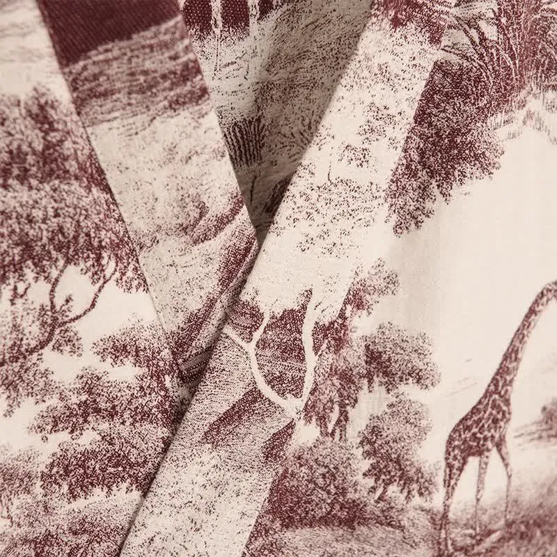 Kimono-Bademantel aus Baumwolle mit Toile-Print