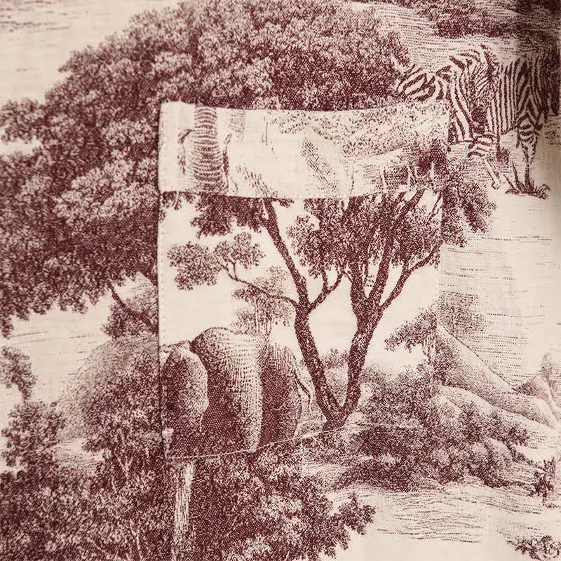 Kimono-Bademantel aus Baumwolle mit Toile-Print