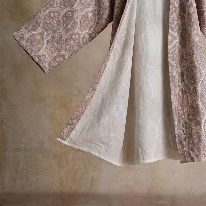 Boho Vintage Kimono-Bademantel aus Baumwollgaze