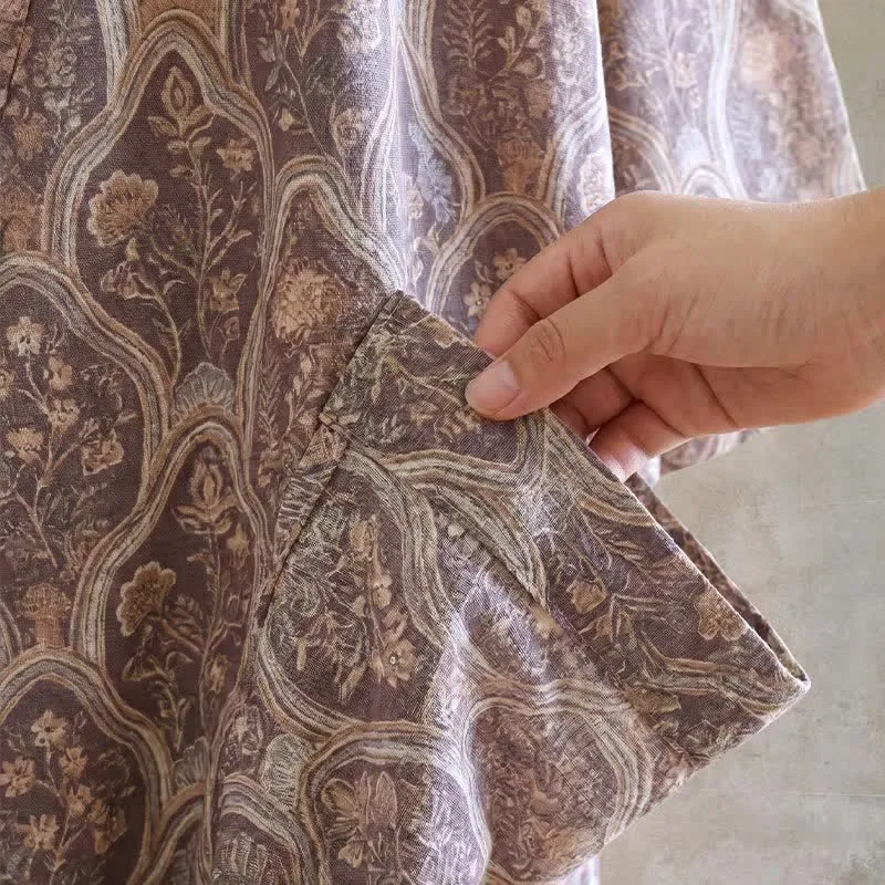 Boho Vintage Kimono-Bademantel aus Baumwollgaze