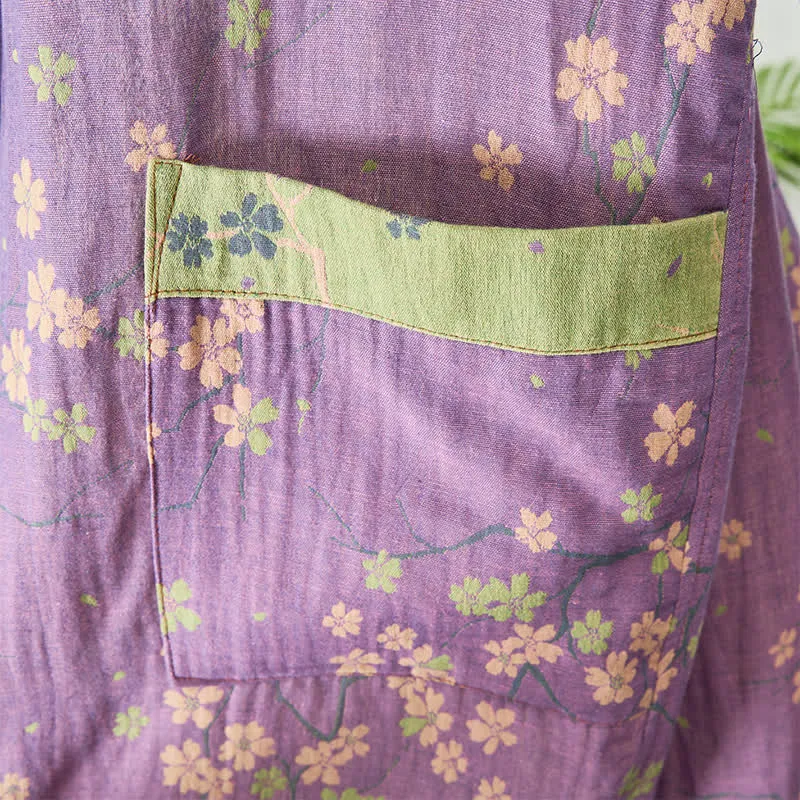 Kimono-Bademantel aus Musselin mit kurzen Ärmeln