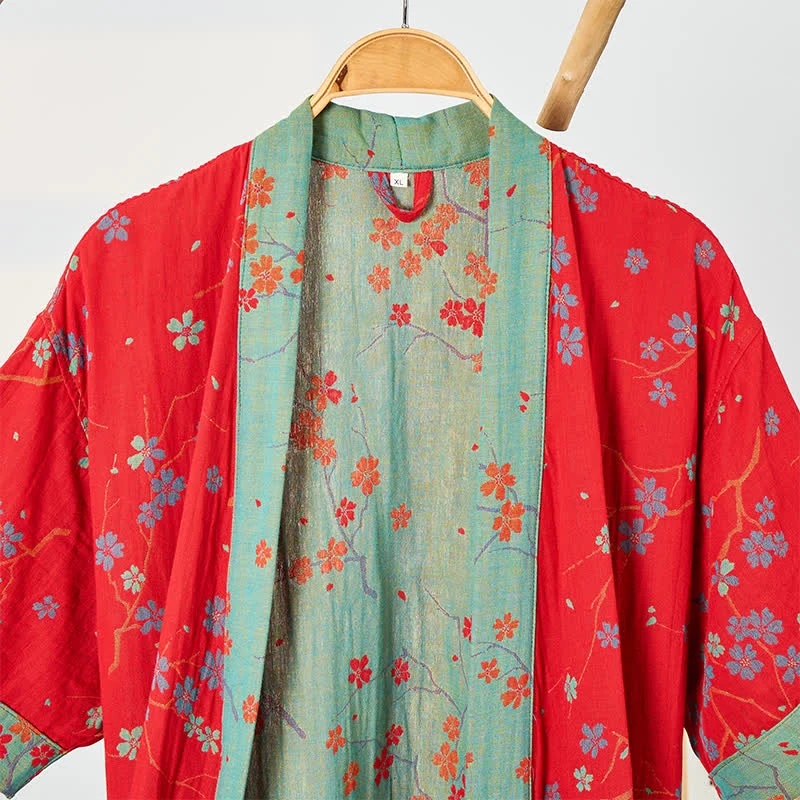 Kimono-Bademantel aus Musselin mit kurzen Ärmeln