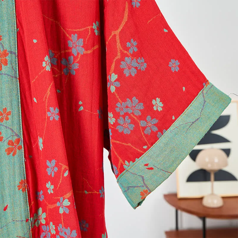 Kimono-Bademantel aus Musselin mit kurzen Ärmeln