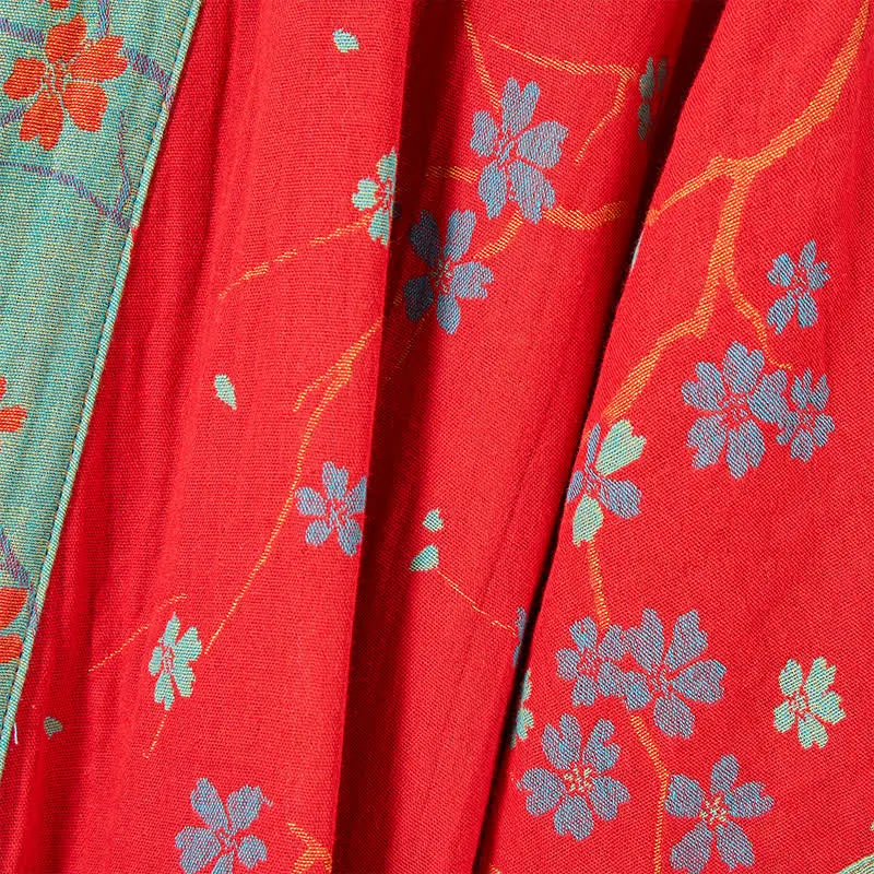 Kimono-Bademantel aus Musselin mit kurzen Ärmeln
