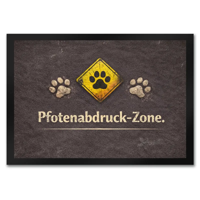 Pfotenabdruck Warnschild Fußmatte in 35x50 cm für Haustierliebhaber