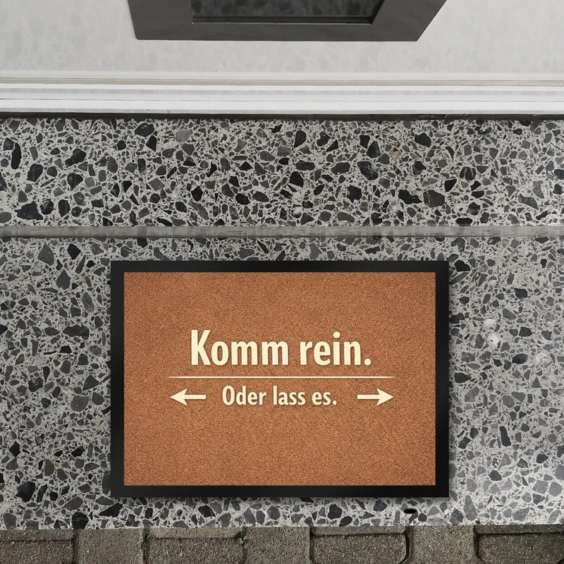 Kork-Effekt Komm rein Oder lass es Fußmatte in 35x50 cm