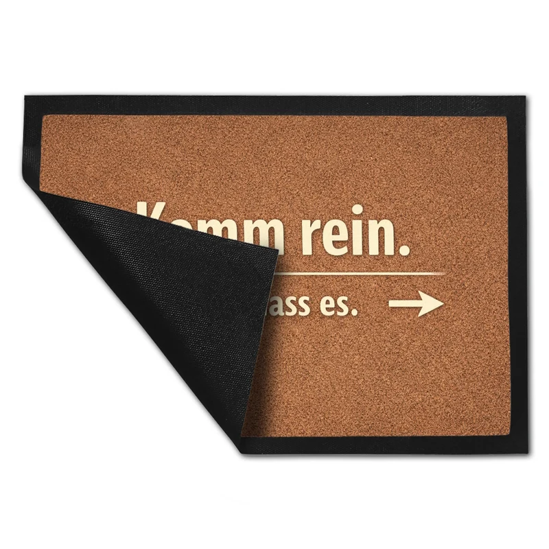Kork-Effekt Komm rein Oder lass es Fußmatte in 35x50 cm