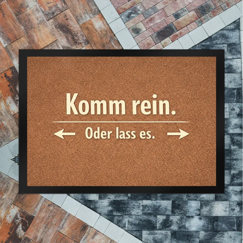 Kork-Effekt Komm rein Oder lass es Fußmatte in 35x50 cm